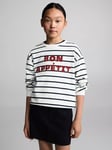 Mango Kids' Bon Appetit Stripe Sweatshirt, Natural White