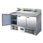 Polar Refrigeration G-Series 235W Pizza Food Prep Triple Door Counter Fridge 390 Litre, Stainless Steel, 2°C to 8°C, 1010(H)x1370(W)x700(D)mm, 3 Adjustable Shelves, Fan-Assisted Cooling | G605