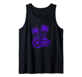 All She Wants Is The Ocean - Retro Summer Tropic Island Tank Top