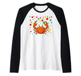 Crab Animal Happy Spotted Dots Children Spotty In Need Kids Raglan Baseball Tee