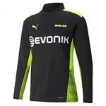 PUMA Men's BVB Training 14 Zip Top W Sponsor Shirt, Mens, Shirt, 759069, Puma Black-Safety Yellow, M