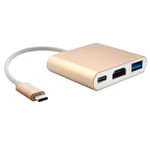 3-i-1 USB-C til HDMI-adapter - Gull