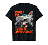 Humor 4 Year Old 4th Birthday Boys Monster Truck Car T-Shirt