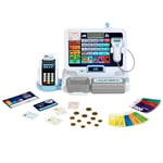 Theo Klein 9310 Tablet cash station I Play cash register with sound and detachable tablet, POS terminal, Scanner and play money I Toys for children aged 3 and over.