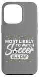 Coque pour iPhone 13 Pro Plus susceptible de regarder le football toute la journée, le football de Noël