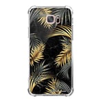 La Coque Francaise Coque Compatible avec Samsung Galaxy S7 Edge Silicone Coins antichocs Solide Protection complète Resistant Transparente Feuilles de Palmier Noir Motif Ecriture Tendance