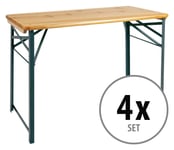 4x Table Jardin Terasse Pliable Bois Extérieure Meuble Camping Balcon Fête 119cm