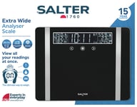 Salter Extra Wide Analyser Bathroom Scale - Black