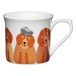 KitchenCraft China 300ml Fluted Mug, Dogs