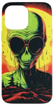 Coque pour iPhone 13 Pro Max Tête d'extraterrestre verte mignonne visage OVNI || Alien