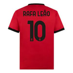 AC Milan Maglia Replica Stadio Rafa Leão 27 Home Official Football Shirt 2023/24, Red/Black (Chukwueze 21), M