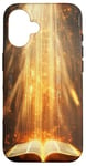 iPhone 16 Catholicism Open Bible Rays Spiritual Divine Case