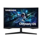 Samsung Ecran 27' Gaming Odyssey G55C Noir 165Hz 1ms 2560x1440 VA Incurvé 1000R 300cd/m² 2500:1 HDR10 HDMI Displayport AMD FreeSync Pied inclinable