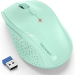 Souris Sans Fil 4800 Dpi, Classique Ergonomique Silencieuse Souris Optique Avec 6 Boutons, 2,4 G Avec Récepteur Nano Usb Souris Compatible Pc Macbook Ordinateur Portable -Vert[MOU140058]