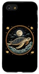 Coque pour iPhone SE (2020) / 7 / 8 Tortue de mer céleste esthétique art déco animal océan foncé