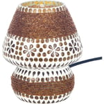 Signes Grimalt - Lampe de Table Mosaïque Marron - Lampe de Table Exotique 18x14x14cm