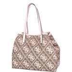 GUESS Women Vikky Large Tote Bag, Latte Logo/Pale Rose, 40 x 31 x 18 cm