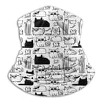 Cat Black And White Cats Unisex Outdoor Neck Warmer Windproof Face Mask Fleece Bandana Hood Hats