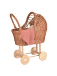 Egmont Toys Wicker Pram with Knitted Blanket