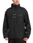 KUTOOK Veste Imperméable Homme Légère pour Activité en Plein Air Cyclisme Vestes Coupe-pluie Randonnée Homme Coupe-Vent BK-M