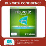 Nicorette Nicotine 2mg Sugar Icy White Gum - 210 Pieces (Brand New)