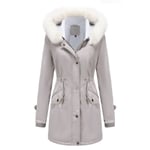 Parka Femme,Chaleureuse Parka Femme D'automne D'hiver,Parka Femme Longue À Capuche Fausse Fourrure Grande Taille