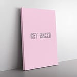 Big Box Art Get Naked V2 Typography Canvas Wall Art Print Ready to Hang Picture, 76 x 50 cm (30 x 20 Inch), Pink