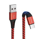 USB C Charger Cable 2M Fast Charging,USB Type C Cable Fast Charger Lead Compatible with Samsung Galaxy S23 S22 S21 S20 S10 S9 S8 Plus,Huawei P40/P30/P20/P10,HTC,LG,Moto G7,Sony Xperia,Switch -Red