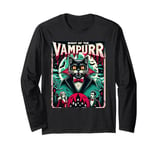 Night of the Vampurr Cat Vampire Halloween Design Long Sleeve T-Shirt