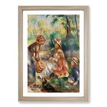 Big Box Art Apple Vendor by Pierre-Auguste Renoir Framed Wall Art Picture Print Ready to Hang, Oak A2 (62 x 45 cm)