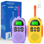 HPROMOT Rechargeable Walkie Talkie Kids 16 Channels 2 Way Radio 3 Km Long Range Walkie Talkies With LCD Flashlight Toys Gifts for 3-12 Boys Girls Indoor Outdoor Adventures Camping Hiking