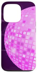 Coque pour iPhone 13 Pro Disco Ball 70s 80s Retro Pink Disco Ball