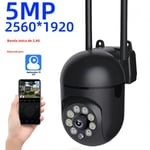 5G Wifi PTZ IP -turvakamera Automaattinen seuranta 5MP HD Full Color Night Vision Outdoor Langaton TV Kotiin itkuhälytin 5MP 2.4g EU Plug