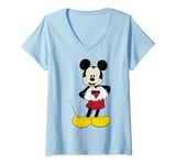 Disney Mickey And Friends Mickey Heart Hands Portrait T-Shirt avec Col en V