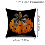 45 cm Pellava Halloween-tyynynpäällinen Pumpkin Bat Wizard Ghost Halloween-sisustus kodin koristeelliselle sohvalle autotuolin koristeluun tyynyliina