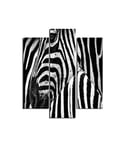 Homemania Tableau Zebra - 3 Pièces - Animaux - du Salon, de la Chambre - Multicouleur en MDF, 57 X 0,3 X 60cm - HM203MDF238