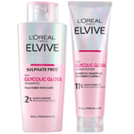 L'Oréal Paris Elvive Glycolic Gloss Shampoo and Conditioner Set for Dull Hair