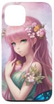 iPhone 13 Dreamy Purple Forest Flowers Manga Anime Girl Fairy Case