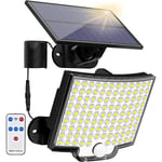 KeWin Lampes solaires d'extérieur avec détecteur de mouvement, 106 LED solaire d'extérieur avec 4 modes et télécommande IP65[2106]