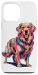 iPhone 13 Pro Max Cute Colorful Golden Retriever Dog Art for Pet Lovers Case