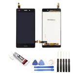 VITRE TACTILE + ECRAN LCD POUR HUAWEI P8 LITE 5" NOIR + OUTILS + COLLE