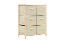 Be Basic Oppbevaringshylle med 6 stoffkurver sedertre beige - Beige