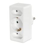 Hama Adaptateur multiprises (à 3 voies (multiprise 2x prise Euro / 1x à contact de terre, prise multiple) Blanc