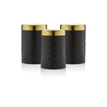 Swan Gatsby Set of 3 Diamond Canisters Black