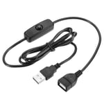 Câble USB avec 501 Interrupteur marche/arrêt, USB Mâle à Femelle Rallonge Cordon 100cm pour LED Bureau Lampe LED Bande Noir