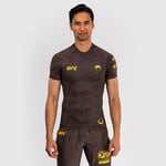 UFC Fusion Men's Performance Short Sleeve Rashguard Earthen Brown