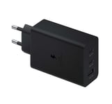 Samsung 65W PD Strömadapter Trio (USB-C x 2, USB-A) Väggladdare Bulk- Svart