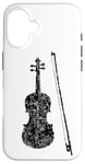 Coque pour iPhone 16 Violon et Archet (Noir Ancien) Violoniste