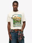 Superdry Neon Travel Graphic Loose T-Shirt, Off White/Multi