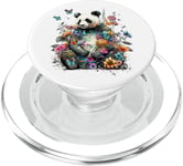 Panda mignon avec fleurs et papillons pour femmes, filles et enfants PopSockets PopGrip pour MagSafe